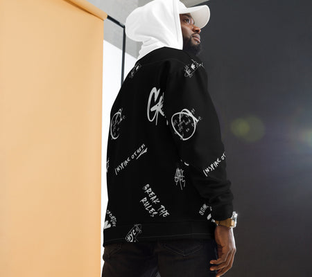 UO | Men's Graffiti Graphic Black Print Hoodie