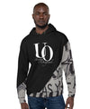 UO | Men's Asymmetric Black Print Hoodie