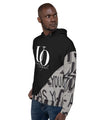 UO | Men's Asymmetric Black Print Hoodie