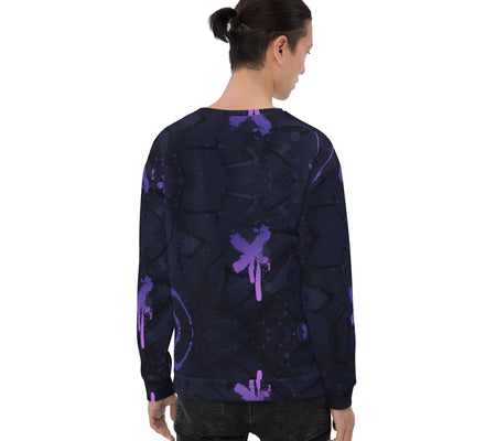 UO | Men's Purple Graffiti Print Sweatshirt