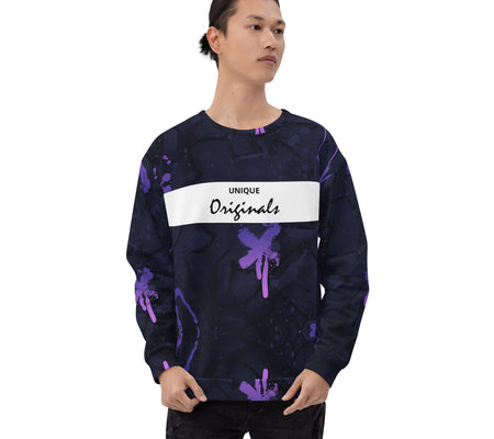 UO | Men's Purple Graffiti Print Sweatshirt