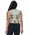 UO | Palm Tree Torn Print Crop Top