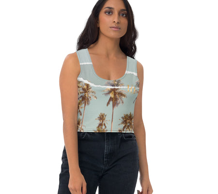 UO | Palm Tree Torn Print Crop Top