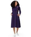 UO | Women's Deep Purple Long Sleeve Midi Dress