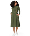 UO | Women's Khaki Long Sleeve Midi Dress