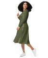 UO | Women's Khaki Long Sleeve Midi Dress