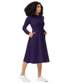 UO | Women's Deep Purple Long Sleeve Midi Dress