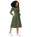 UO | Women's Khaki Long Sleeve Midi Dress