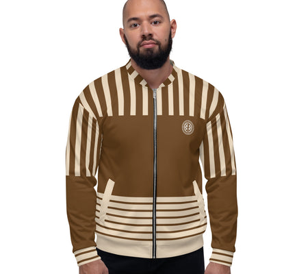 UO | Men's Chocolate and Nude Bomber Jacket