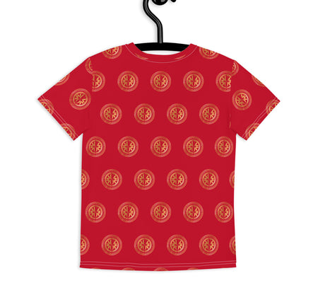 UO | Multi Print Red Youth Crew T-Shirt