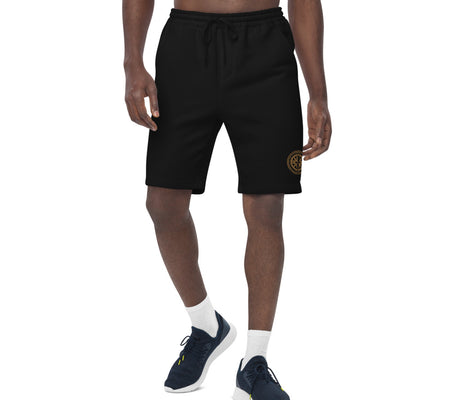 UO | Men's Embroidered Black Fleece Shorts