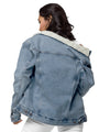 UO | Women's Embroidered Denim Sherpa Jacket