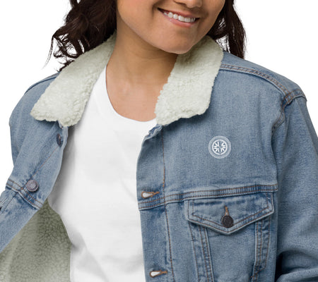 UO | Women's Embroidered Denim Sherpa Jacket