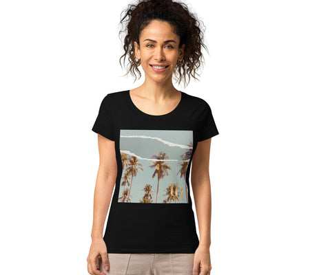 UO | Palm Tree Torn Print Women’s Basic Organic T-shirt