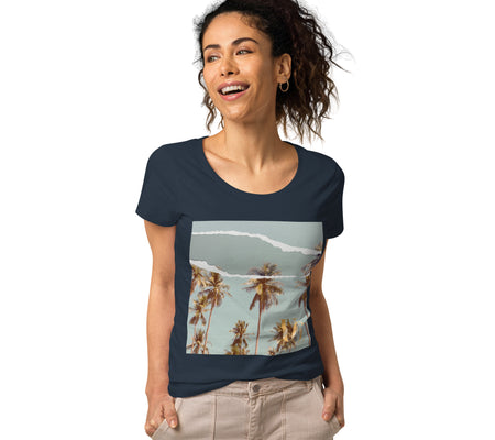 UO | Palm Tree Torn Print Women’s Basic Organic T-shirt